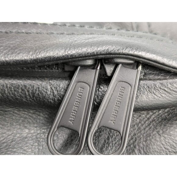 Burberry Large Jack Biker Logo Embossed Leather Backpack Black 8038261 - Picture 10 of 16